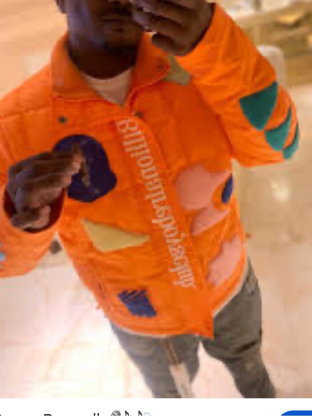 Billionaires Boys Club M Bright Orange Patchwork Puffer Jacket